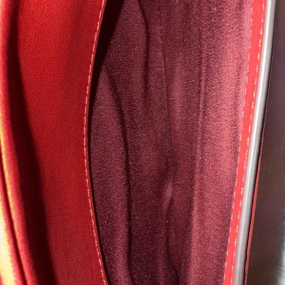 New RARE COACH Jes Crossbody Bag w/Puffy Heart Quilting Leather Gold Cherry Red - Picture 13 of 13